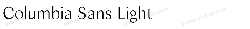 Columbia Sans Light 字体转换